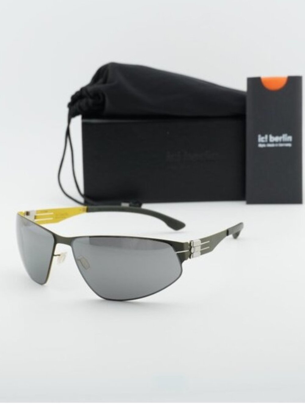 Ic! Berlin REESE M1521 148 Shield Sunglasses - Black/Lemon Tree/Grey